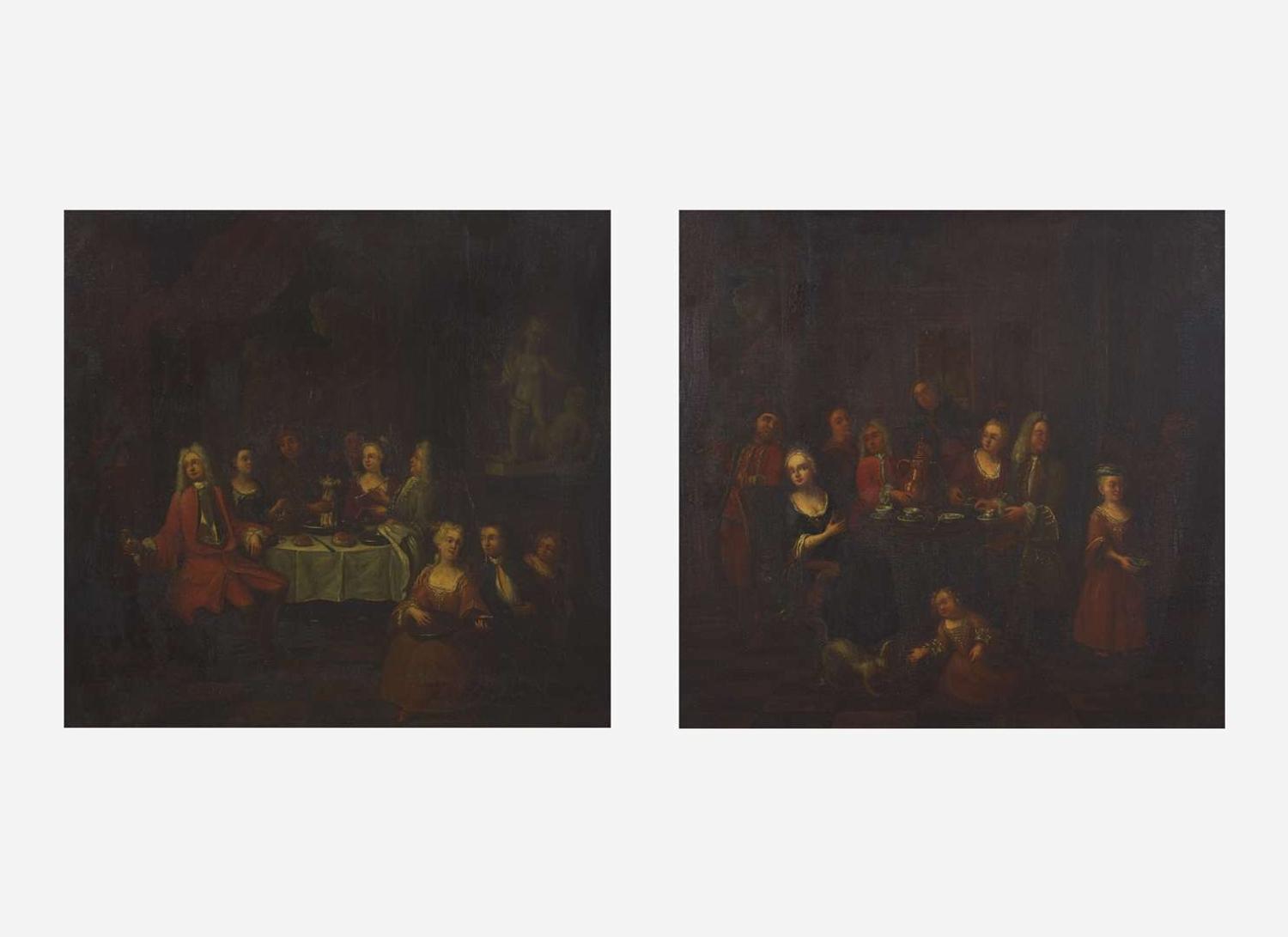 After Ignace van der Beken (Flemish, 1689-1774) - A Merry Company; together with A Musical Company (A Pair)