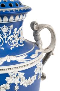 A Large Wedgwood Jasperware Tulip Vase and Cover