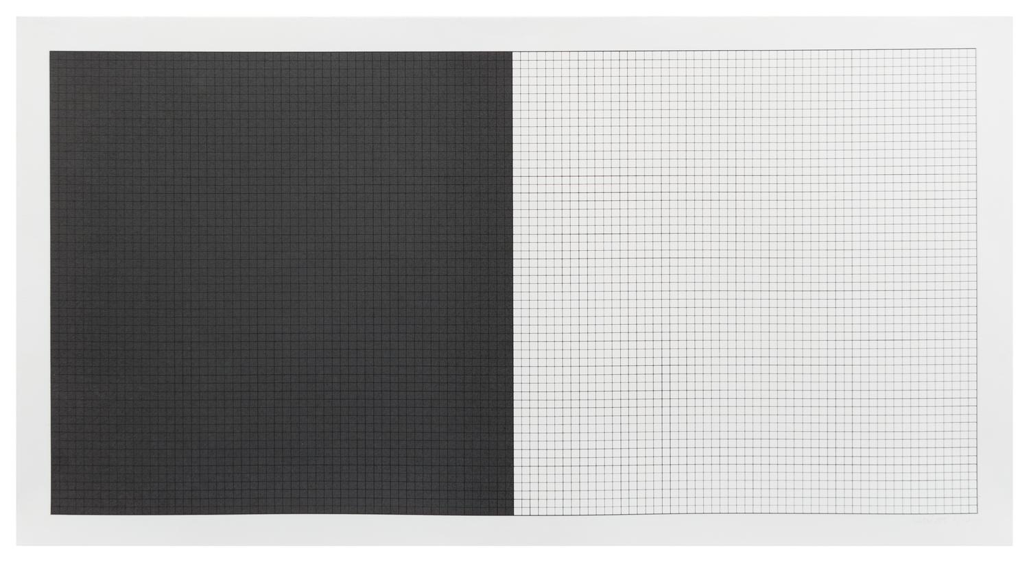 Sol LeWitt, (American 1928-2007), Black and White (pl. 7 from Grids and Color), 1979