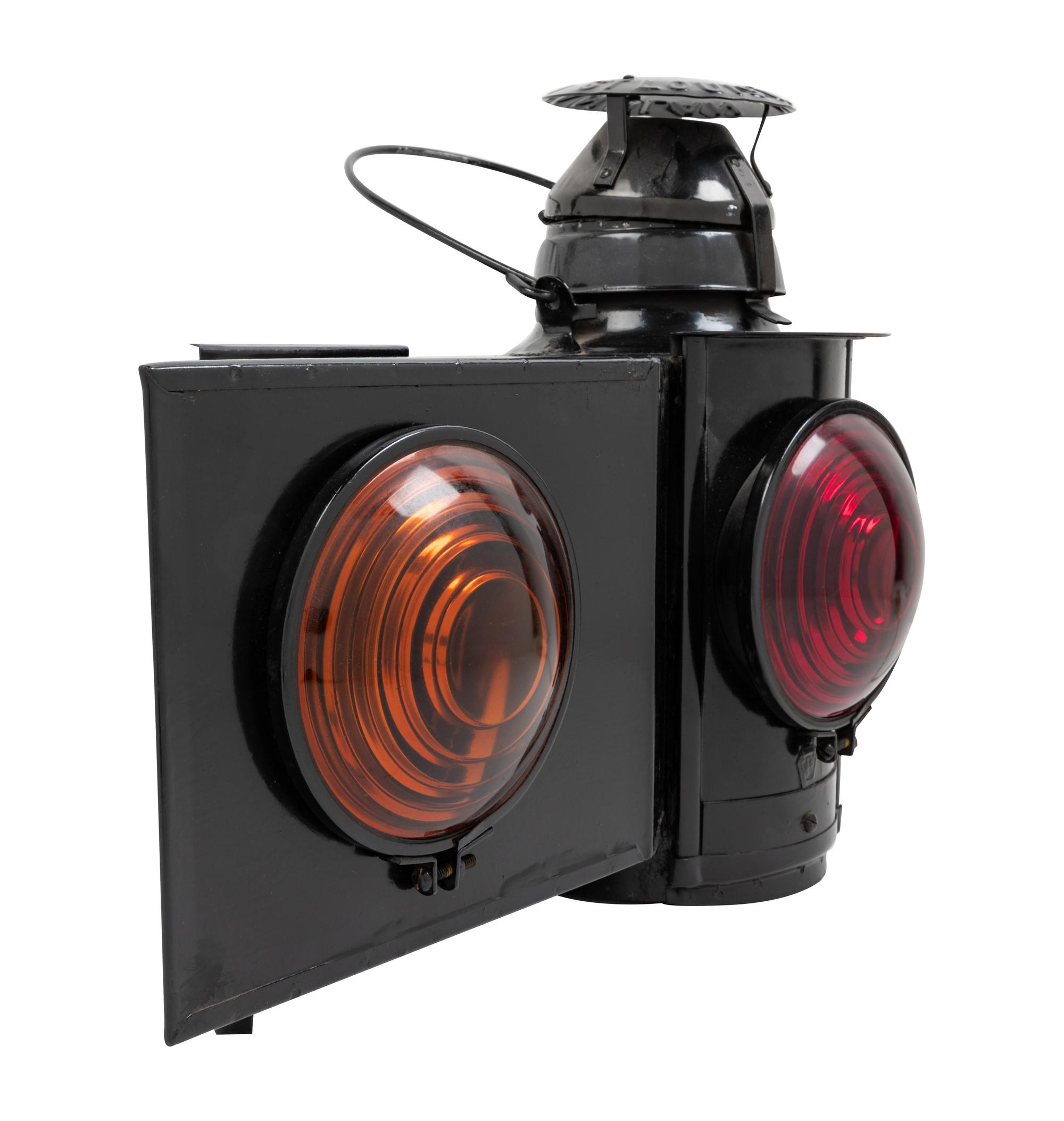 A Pennsylvania Railroad Painted Metal Block Limit Signal Lantern