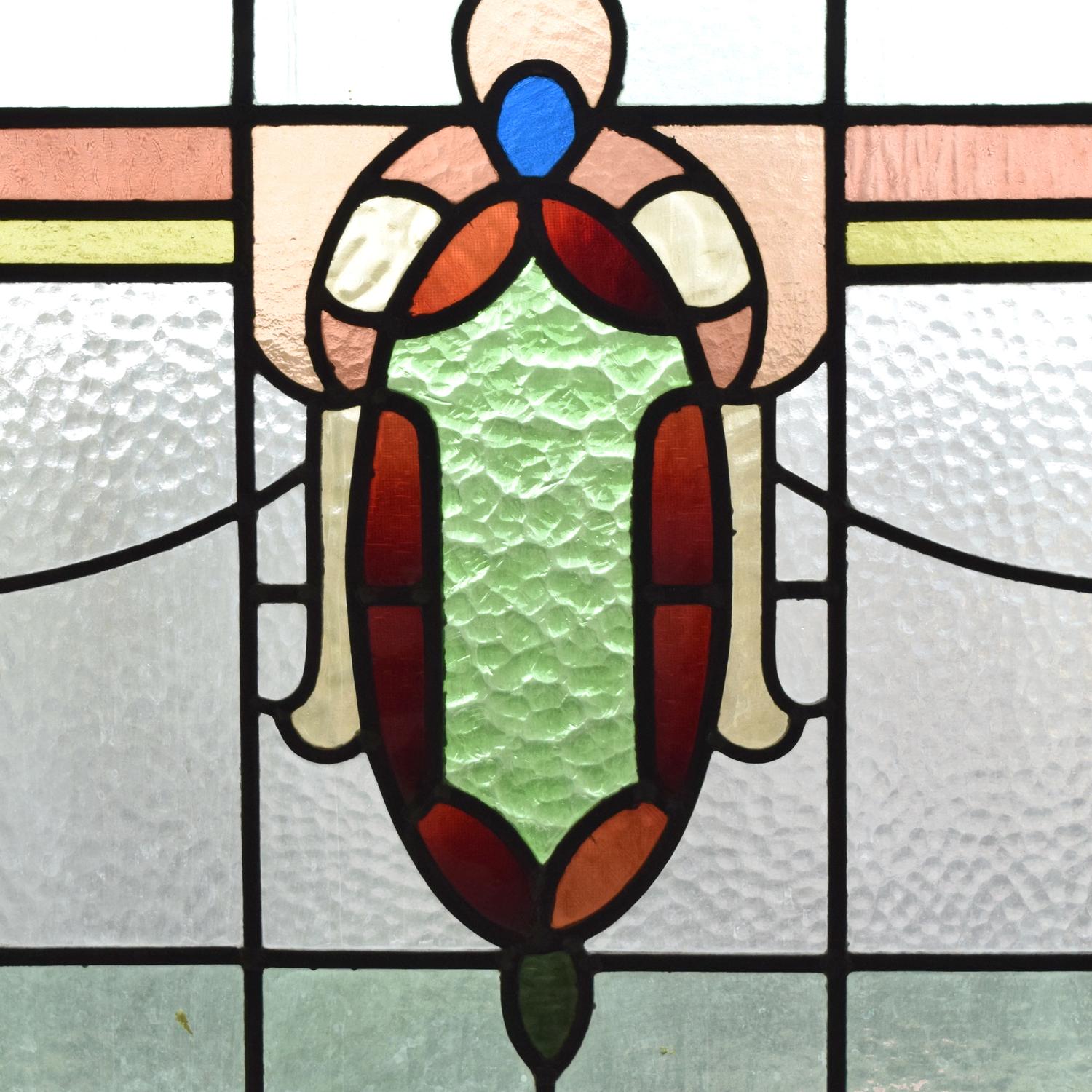 A Stained Glass Window 43" W x 1.5" D x 32" H — England, Circa 1910