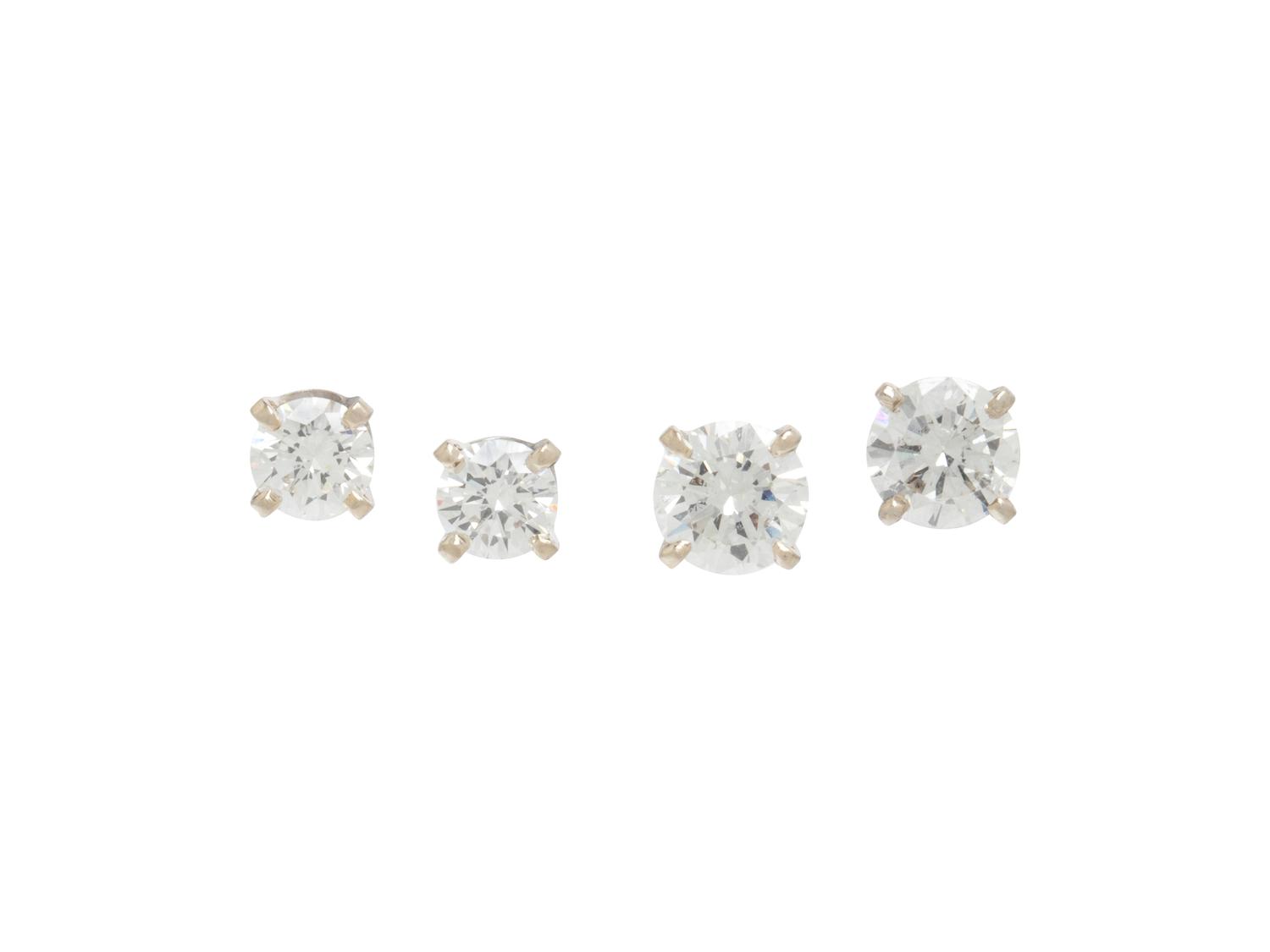 COLLECTION OF DIAMOND EARRINGS AND JACKETS