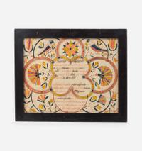Conrad Trevitz (1751-1830), Berks County, PA A Fraktur birth and baptism record for Johannes Ochsenreider (1800-1869)