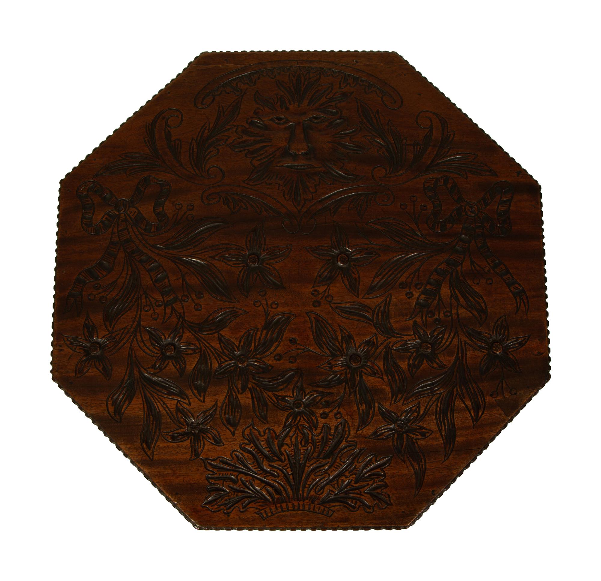 A Victorian Octagonal Carved Mahogany Cellerette — 19TH CENTURY