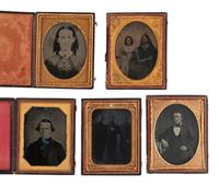 [EARLY PHOTOGRAPHY]. Assorted images, some in Union cases, incl. a remarkable pair of ambrotypes.