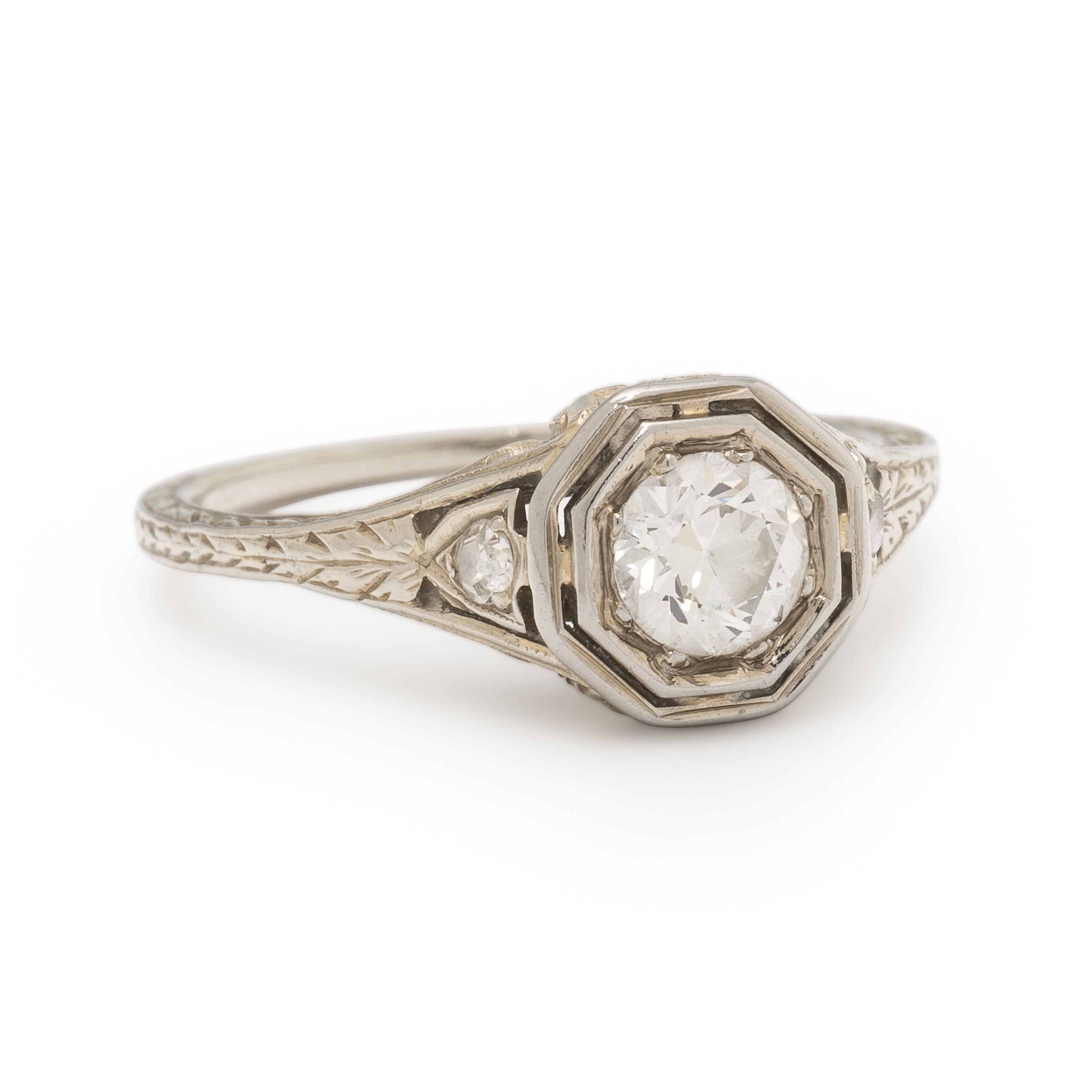 Diamond and White Gold Ring