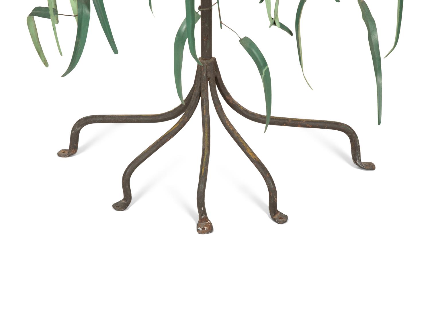 A Painted Tole Model of a Willow Tree