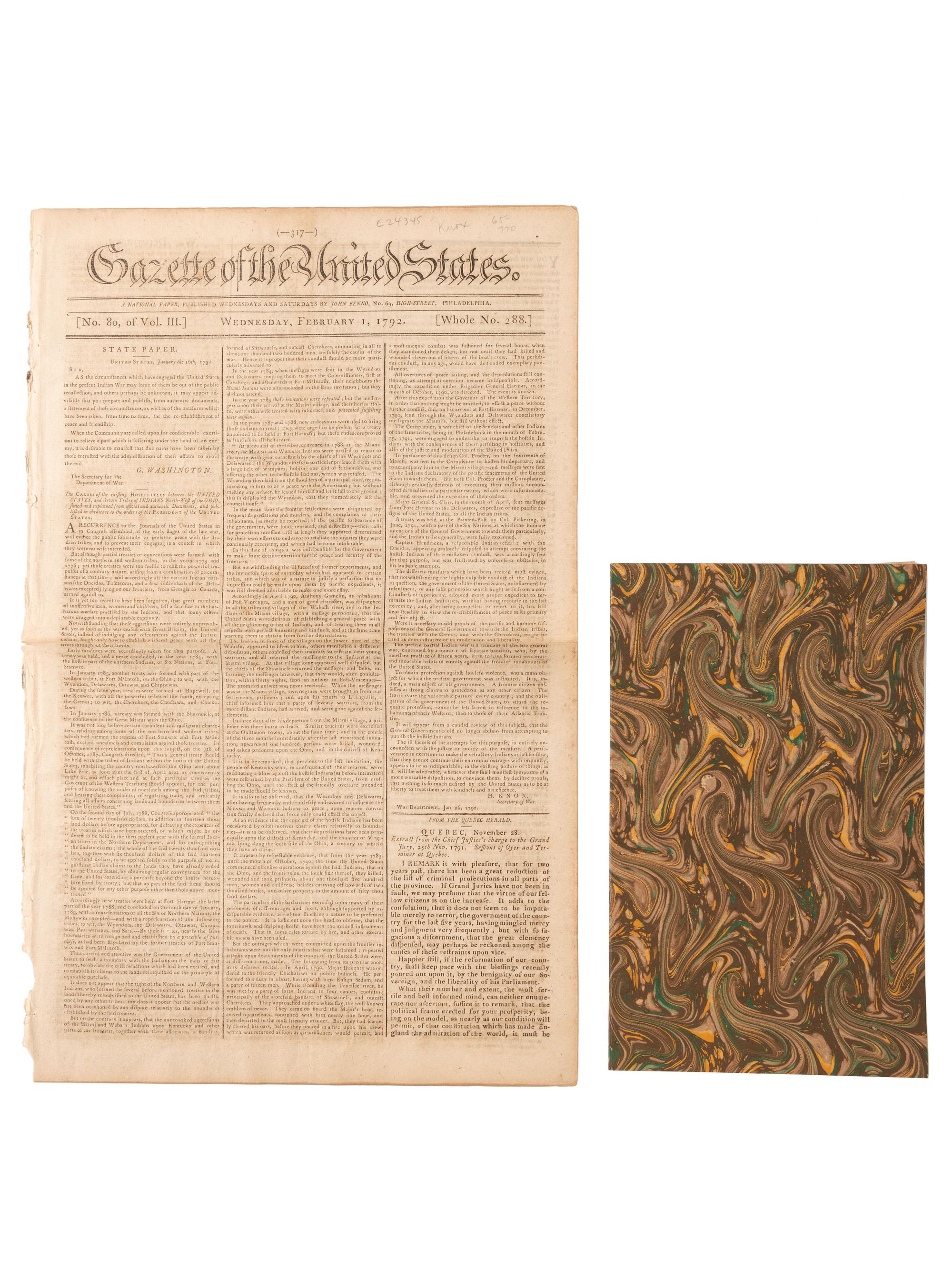 [NATIVE AMERICANS]. A group of 6 items regarding various Eastern Native American Tribes - Shawnee, Wyandot, Miami.