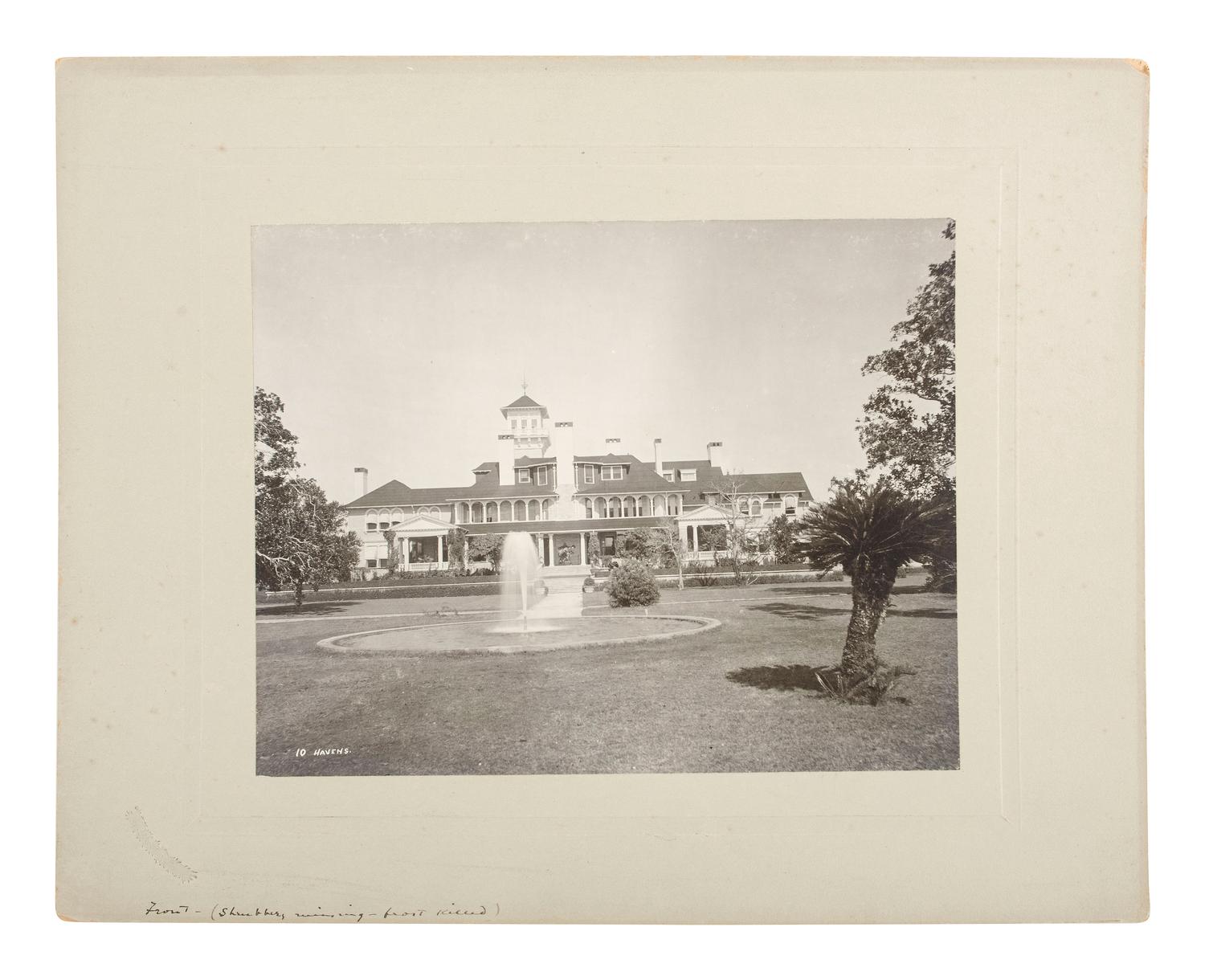 Thomas Carnegie [CARNEGIE, Thomas (1843-1886)]. HAVENS, O. Pierre (1838-1912), photographer. A group of 13 photographs of Thomas Carnegie's Cumberland Island, Georgia, estate. Jacksonville, FL: ca 1890s.