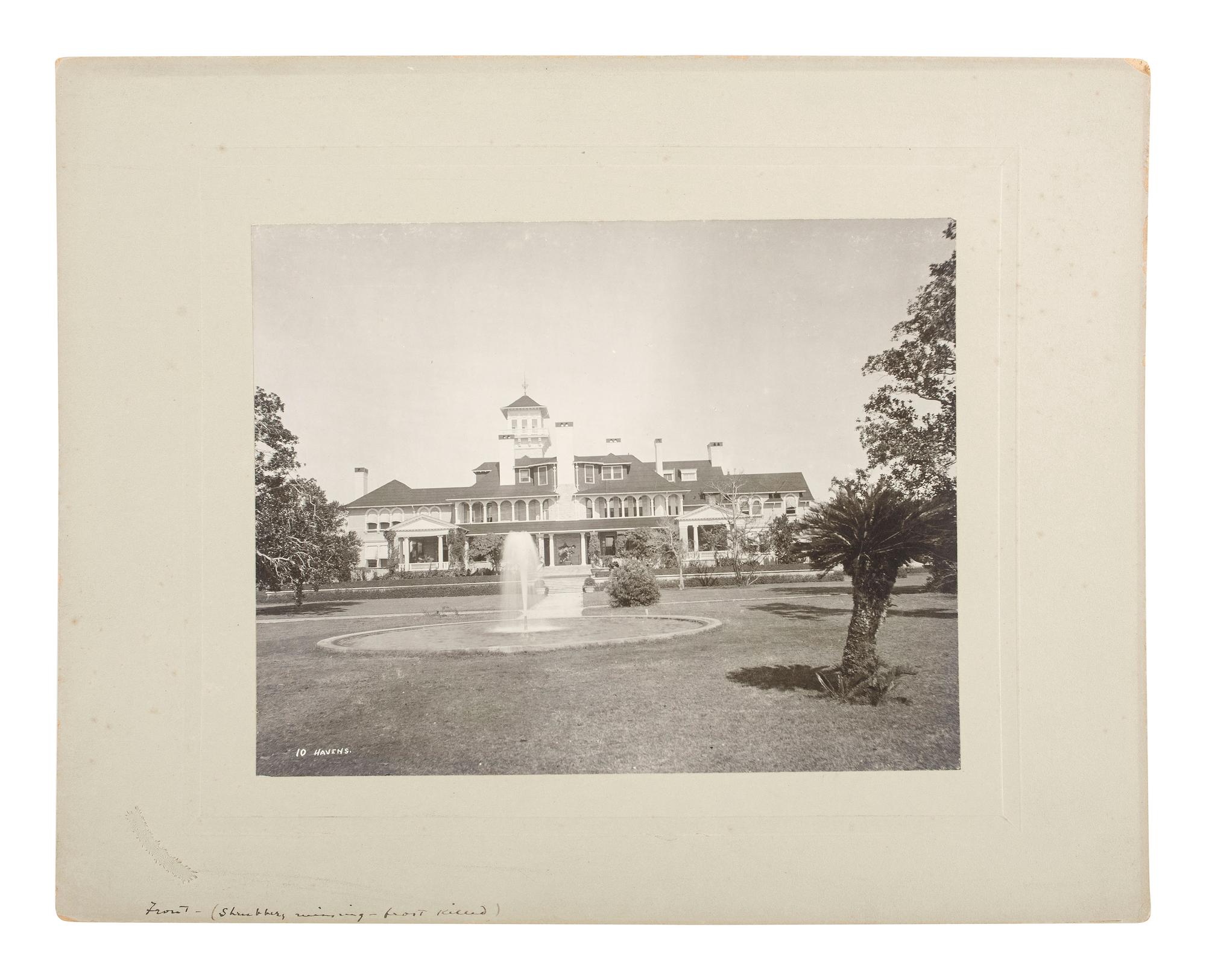 Thomas Carnegie [CARNEGIE, Thomas (1843-1886)]. HAVENS, O. Pierre (1838-1912), photographer. A group of 13 photographs of Thomas Carnegie's Cumberland Island, Georgia, estate. Jacksonville, FL: ca 1890s.