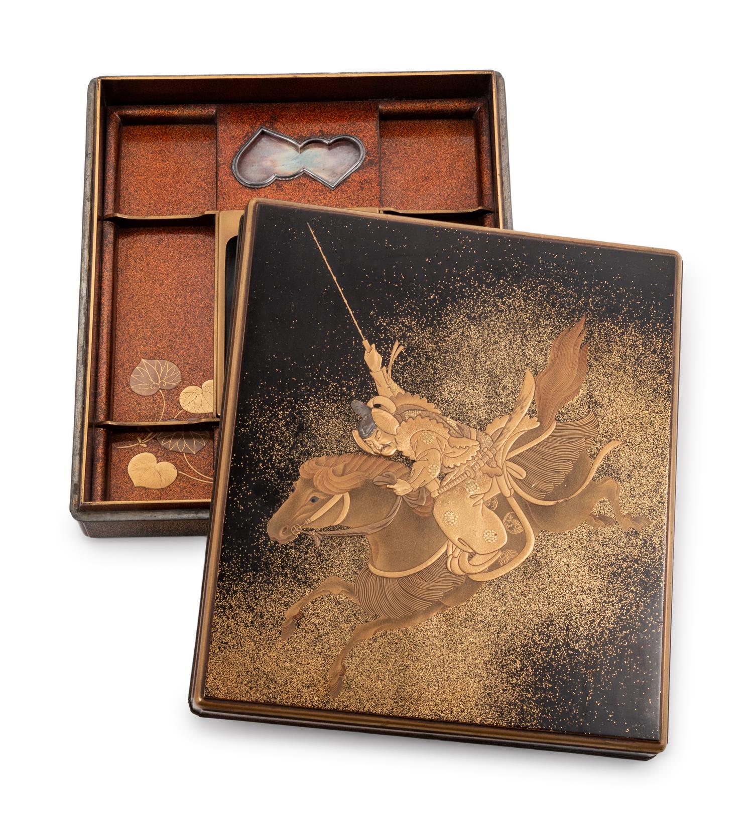 A Gold and Black Lacquer Writing Box, Suzuribako