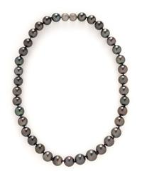 TAHITIAN CULTURED PEARL AND DIAMOND CONVERTIBLE NECKLACE