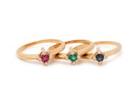 GEMSTONE AND DIAMOND RING SET