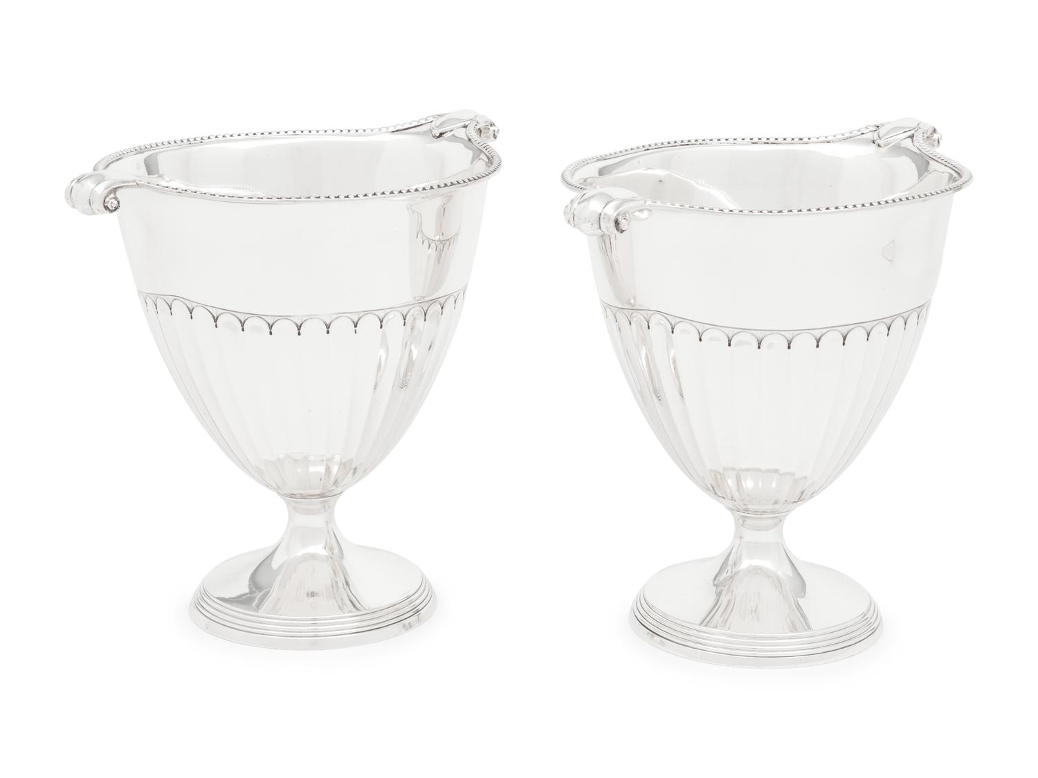 A Pair of English Silver Loving Cups