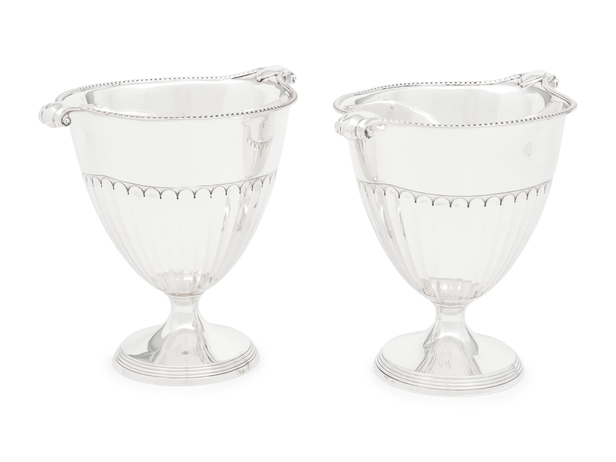 A Pair of English Silver Loving Cups