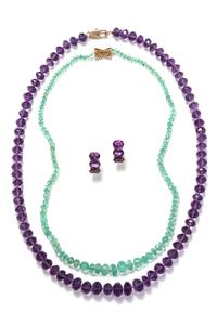 A Collection of Yellow Gold and Gemstone Jewelry,