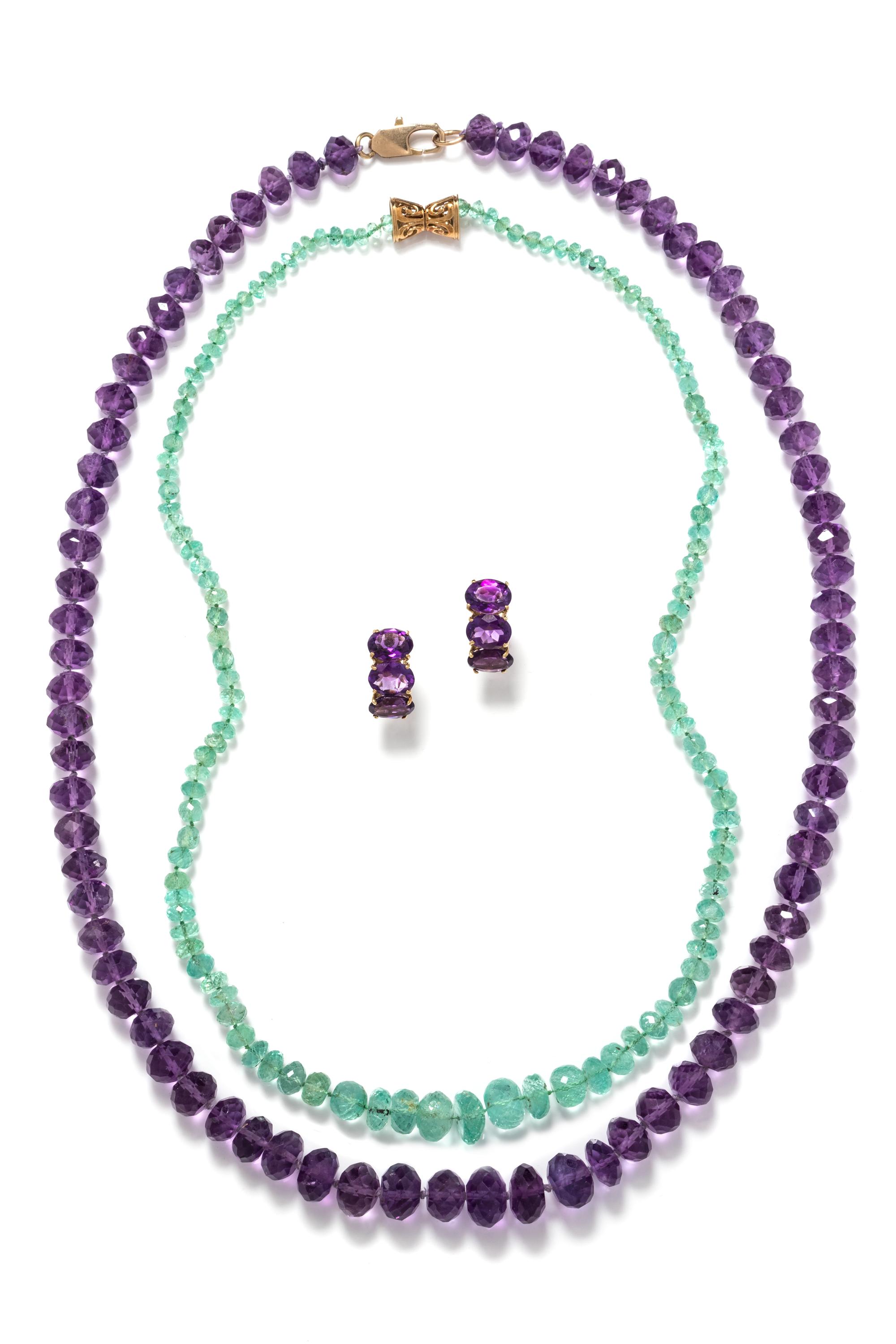 A Collection of Yellow Gold and Gemstone Jewelry,