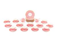 A Coalport Anniversary Pink Porcelain Tea Service