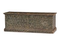 A Country Dark Blue Grain Painted Blanket Chest