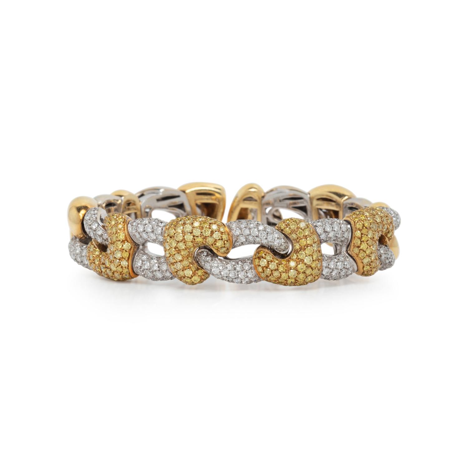 DIAMOND AND COLORED DIAMOND CUFF BRACELET