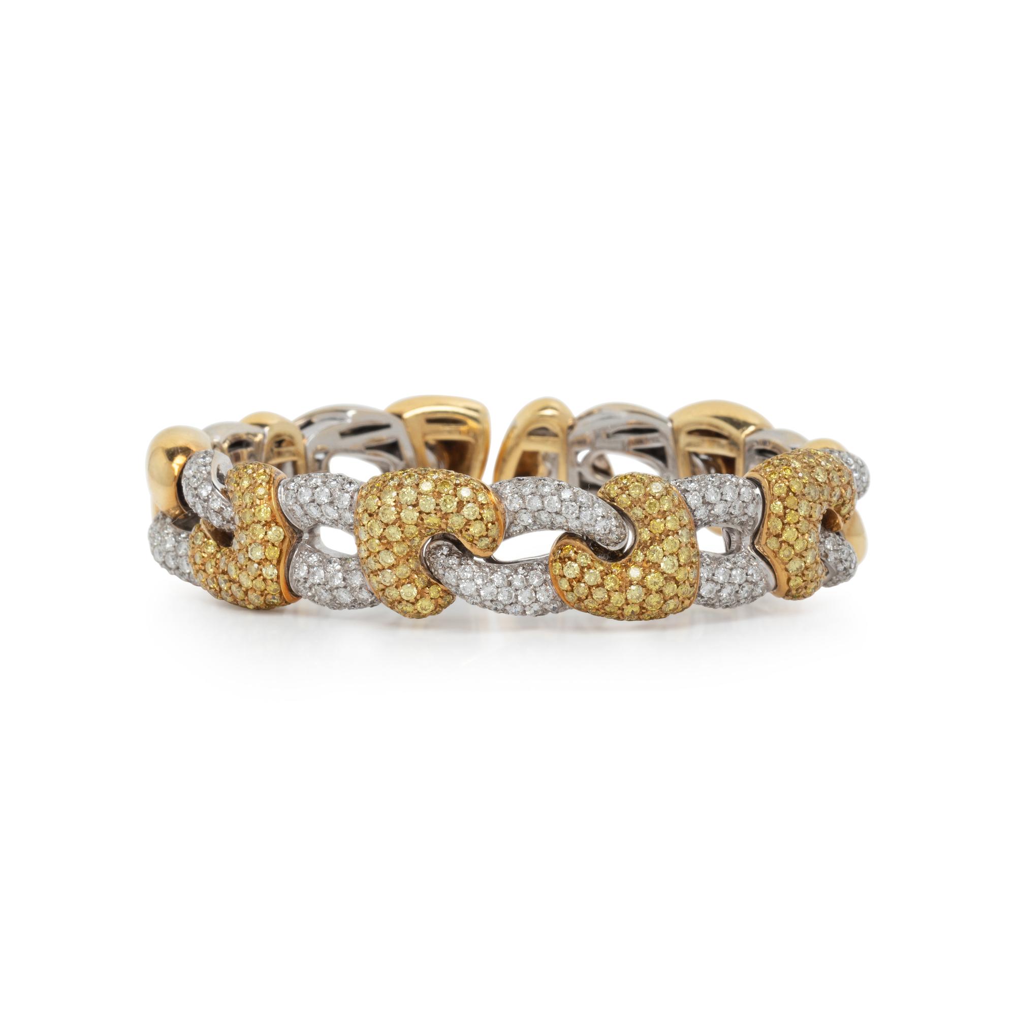 DIAMOND AND COLORED DIAMOND CUFF BRACELET