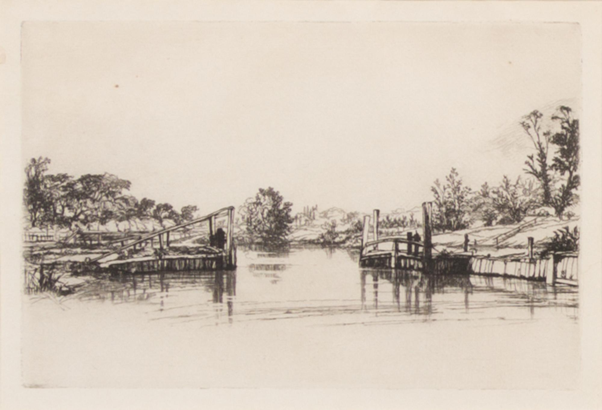 Seymour Haden, (British, 1818-1910), A Sunset in Ireland, Egham Lock, and The Three Sisters (a group of 3 etchings)