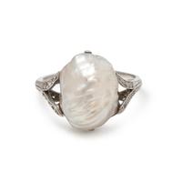 ANTIQUE, PEARL AND DIAMOND RING