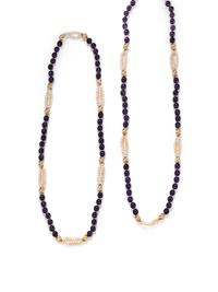 AMETHYST AND CULTURED PEARL NECKLACES