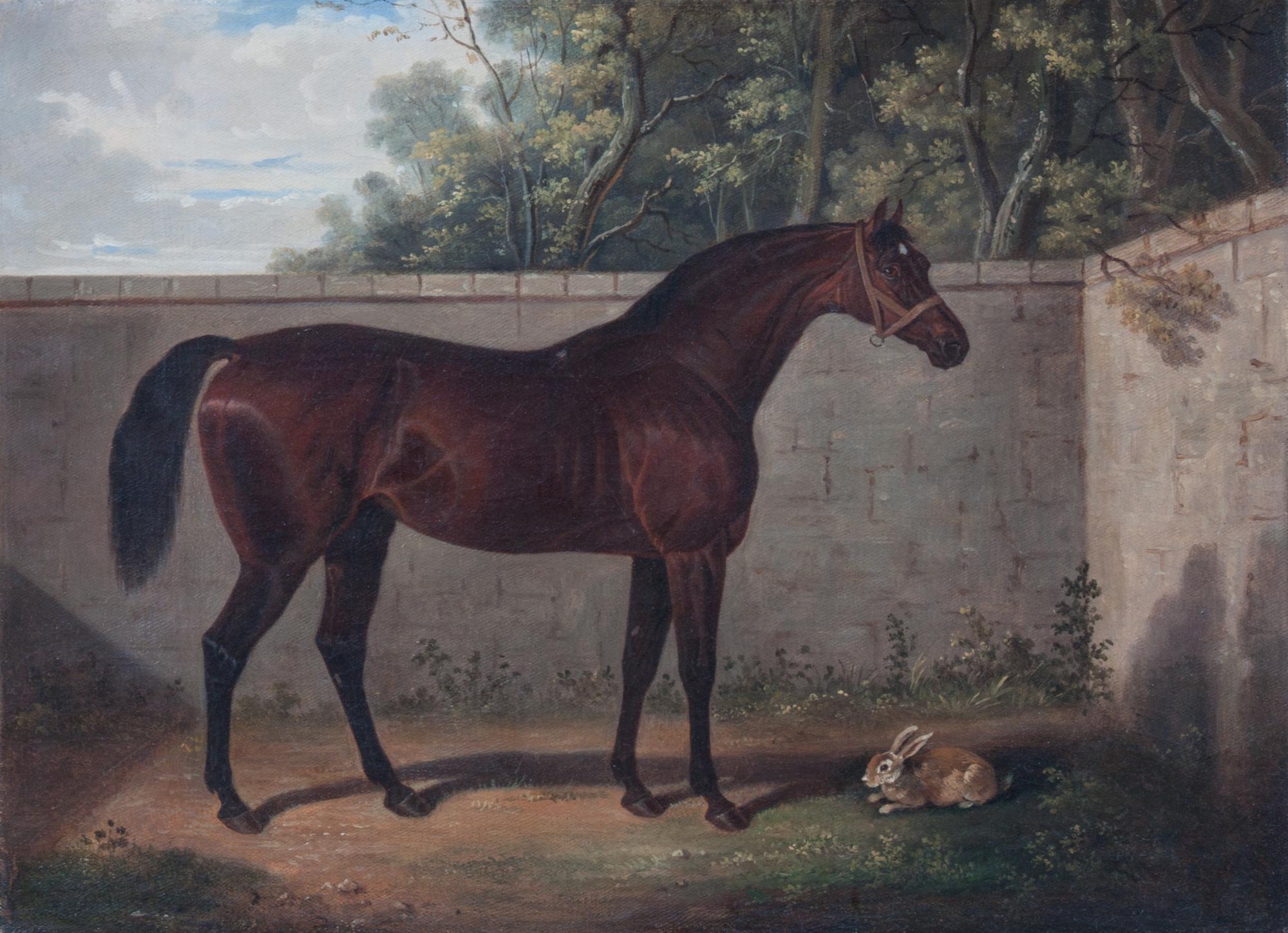Artist Unknown, (19th century), Portrait of a Horse with Rabbit