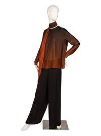 Loro Piana Leather-Trimmed Cashmere Shawl and Akris Three-Piece Ensemble