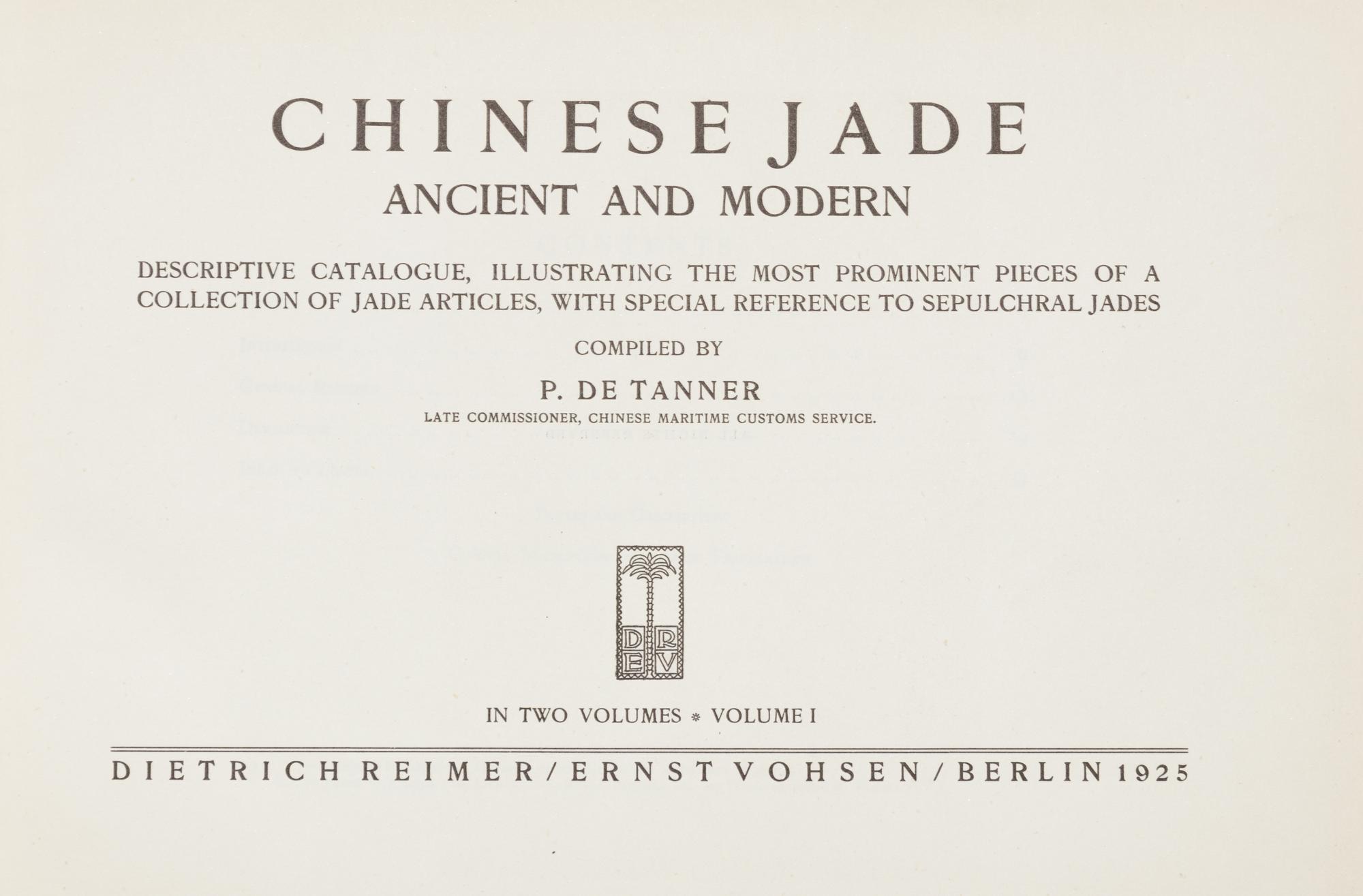 [CHINESE JADE] Two works in English and Chinese about jade, comprising: