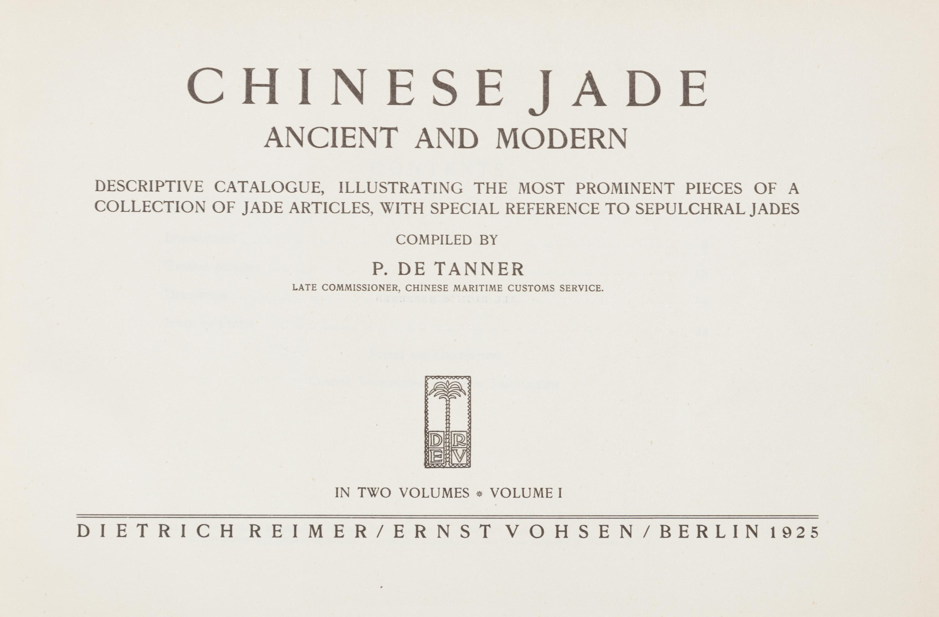 [CHINESE JADE] Two works in English and Chinese about jade, comprising:
