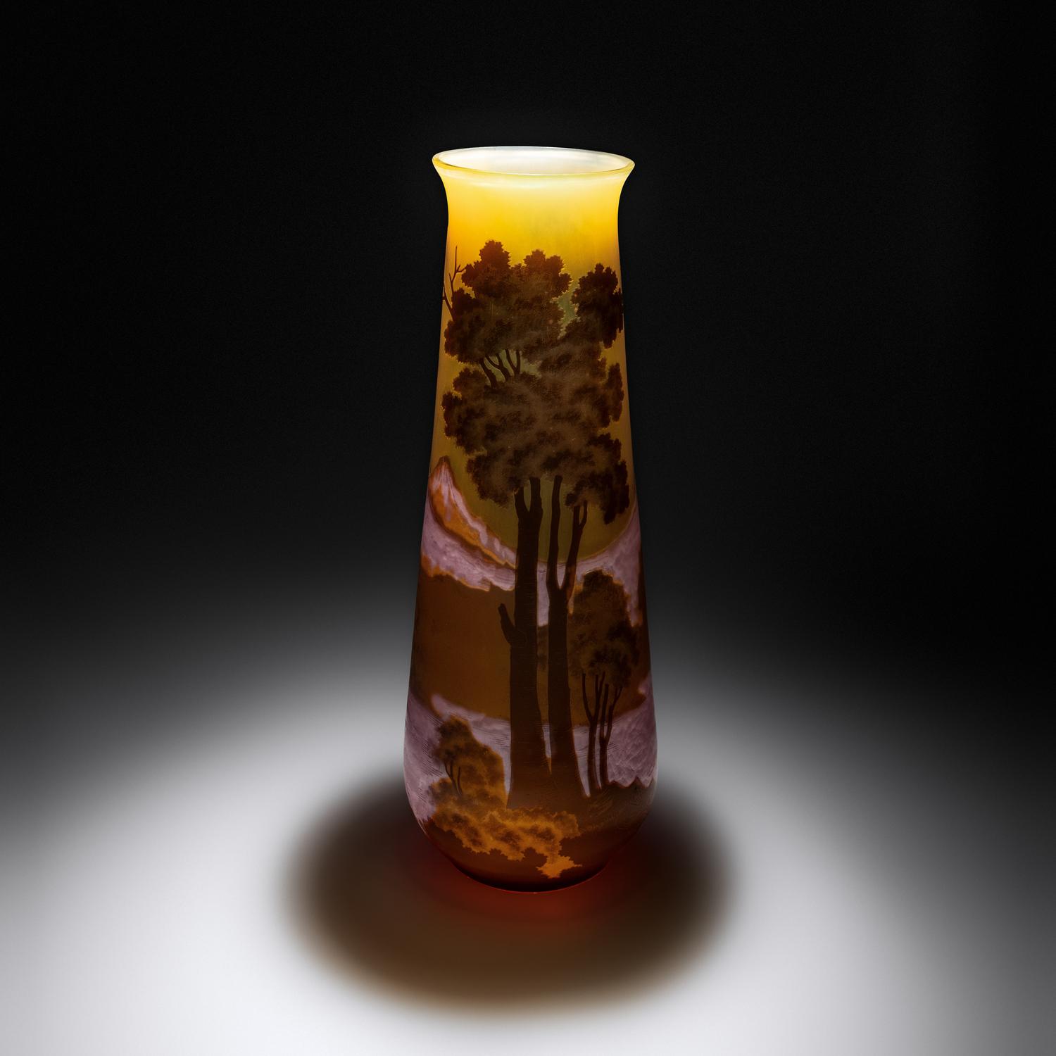 Cameo Glass landscape vase, c. 1900
