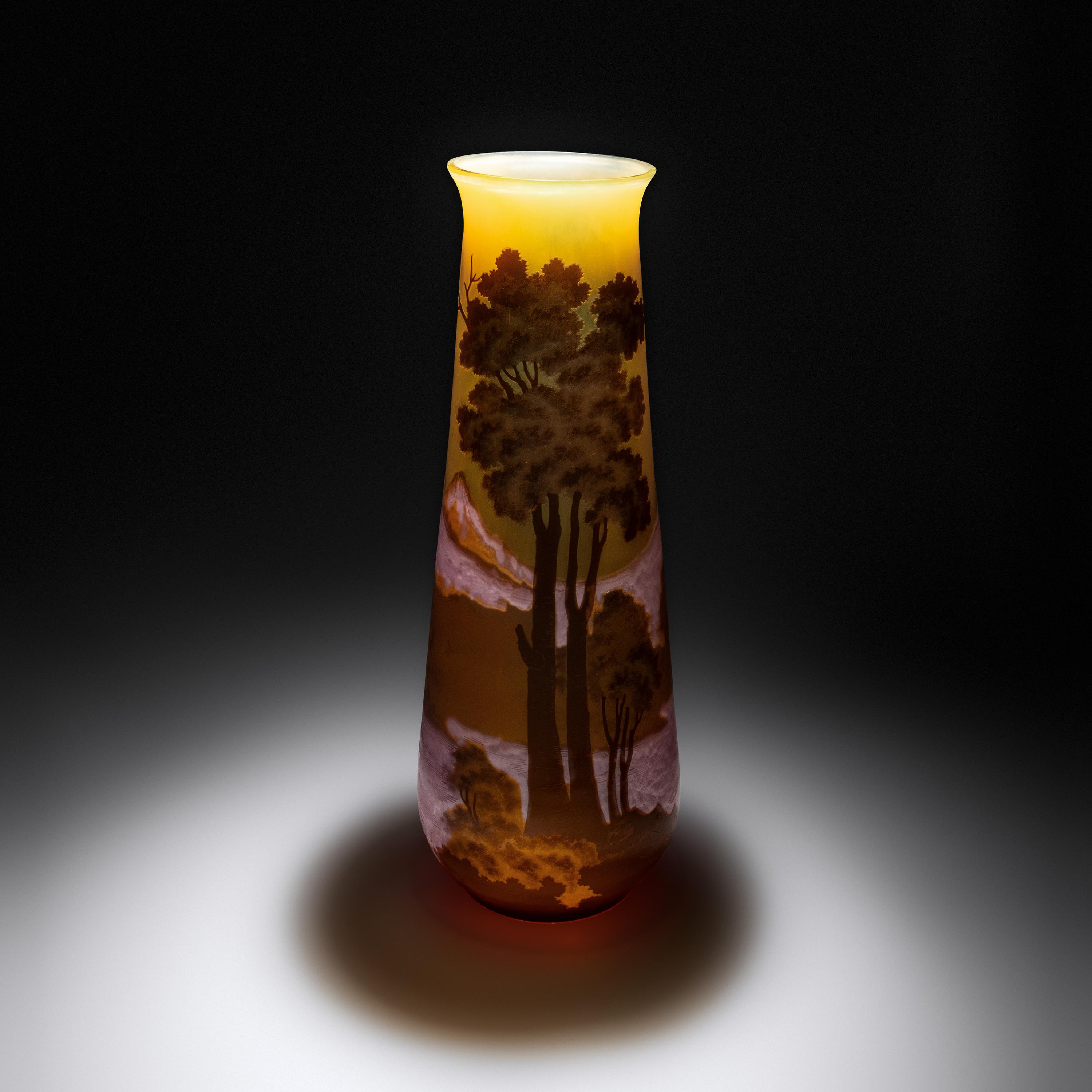 Cameo Glass landscape vase, c. 1900