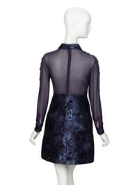 VALENTINO, FLORAL JACQUARD & CHIFFON SHIRTDRESS