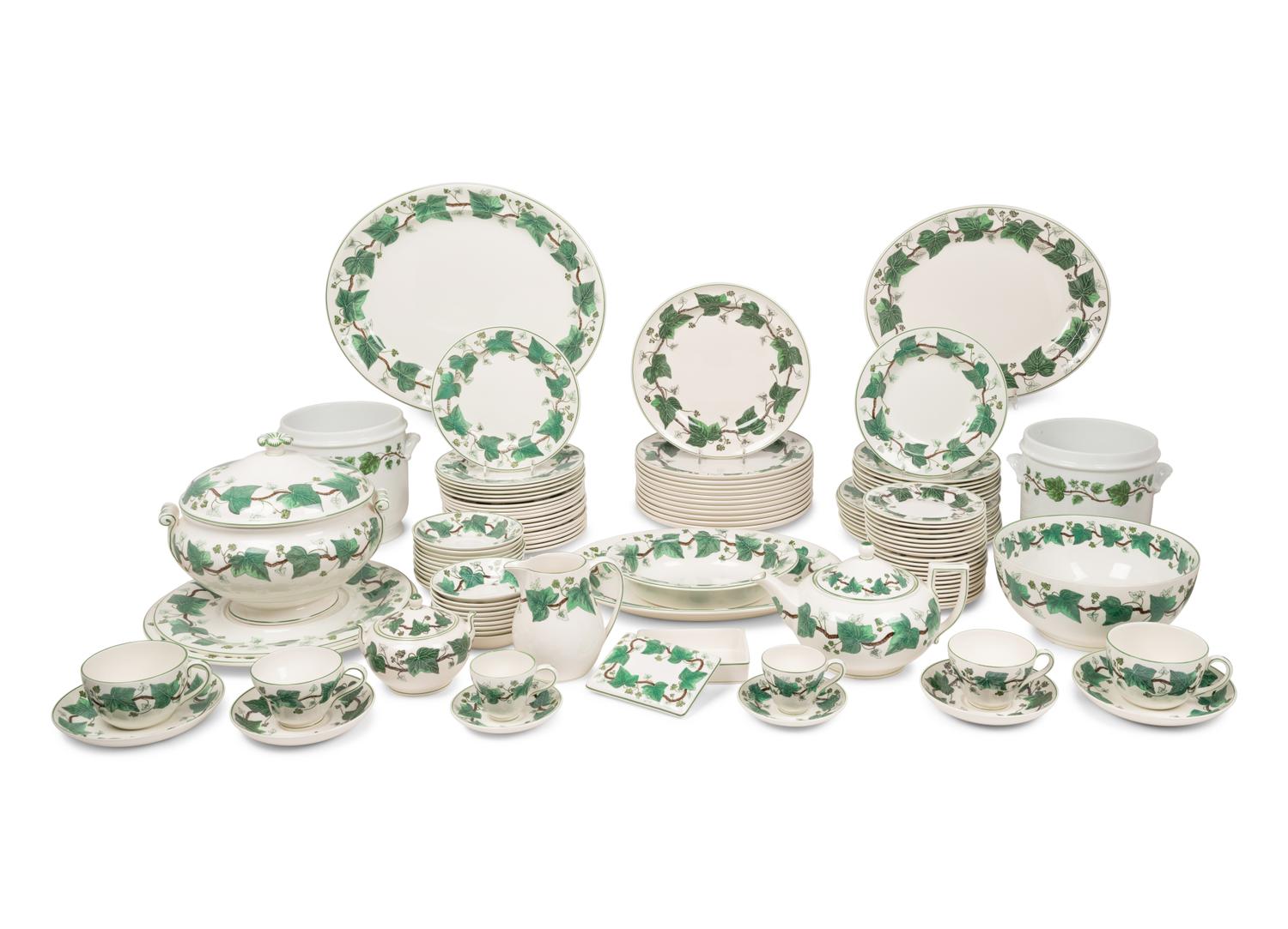A Wedgwood Napoleon Ivy Queensware Dinner Service
