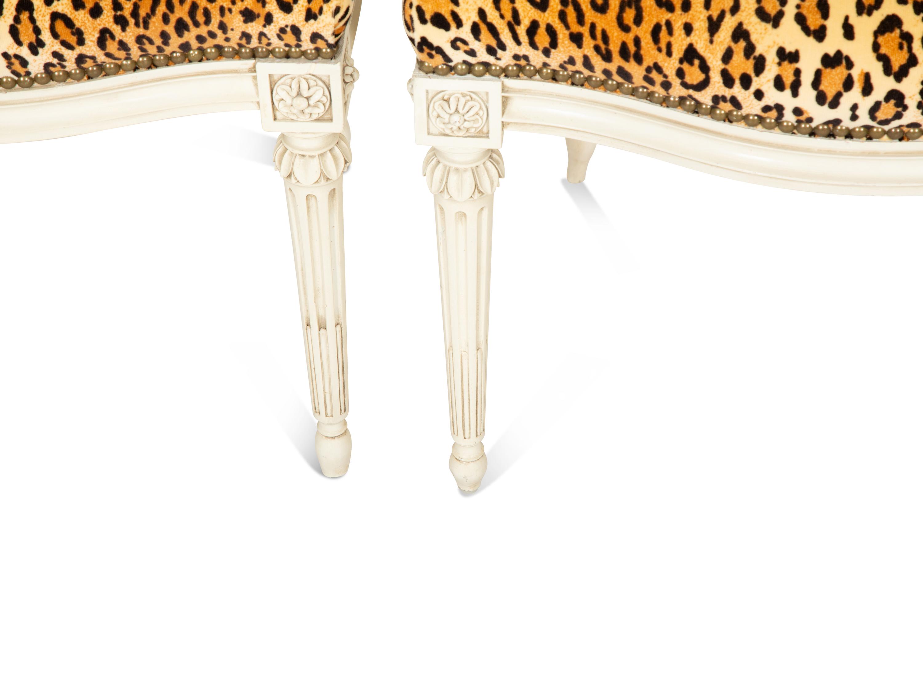 A Set of Eight Louis XVI Style Painted Oval-Back Dining Chairs