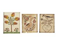 A Group of Three Fraktur Drawings or Rewards of Merit, Pennsylvania, 19th Century