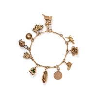 YELLOW GOLD CHARM BRACELET