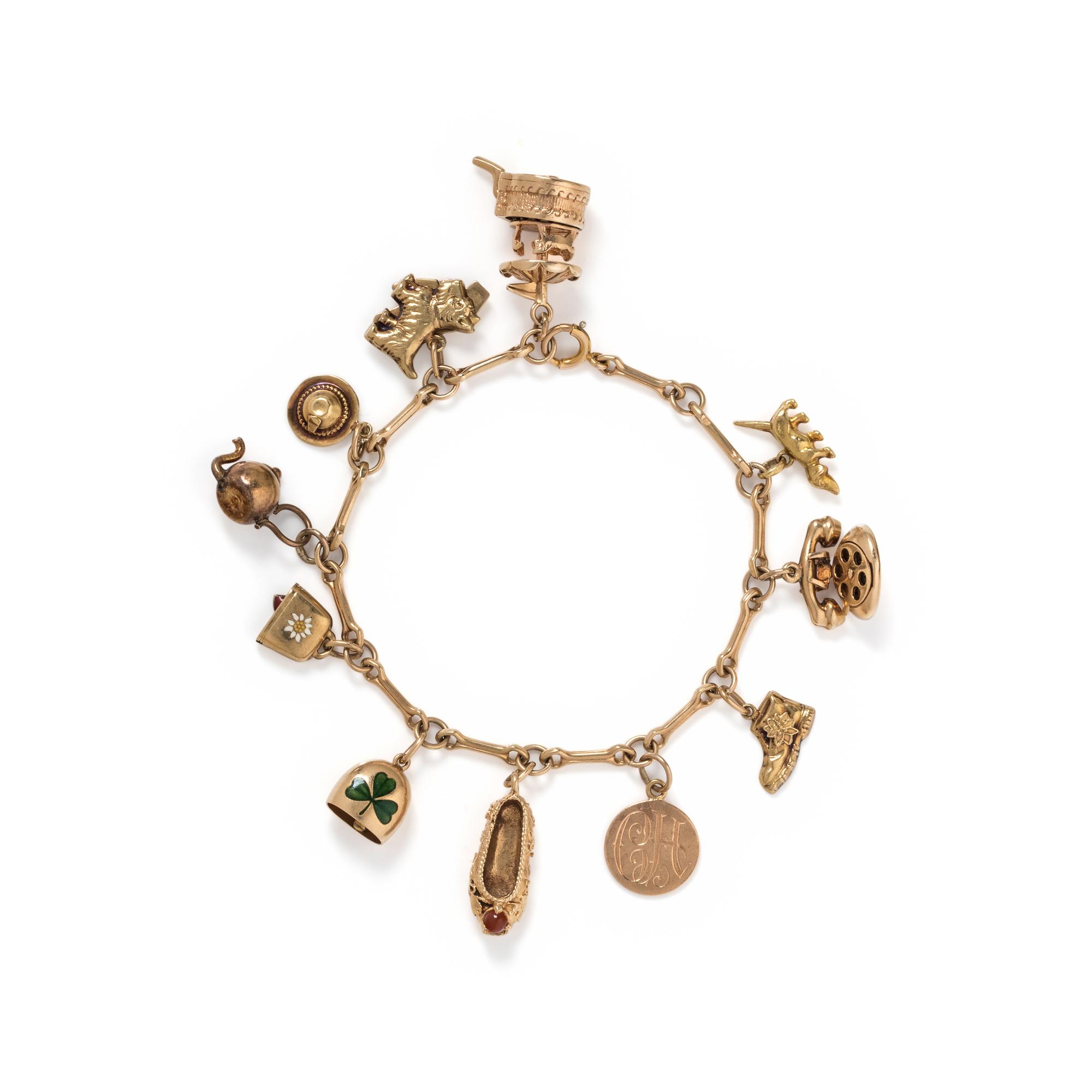 YELLOW GOLD CHARM BRACELET