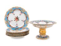 A Group of French Porcelain Dessert Service Articles