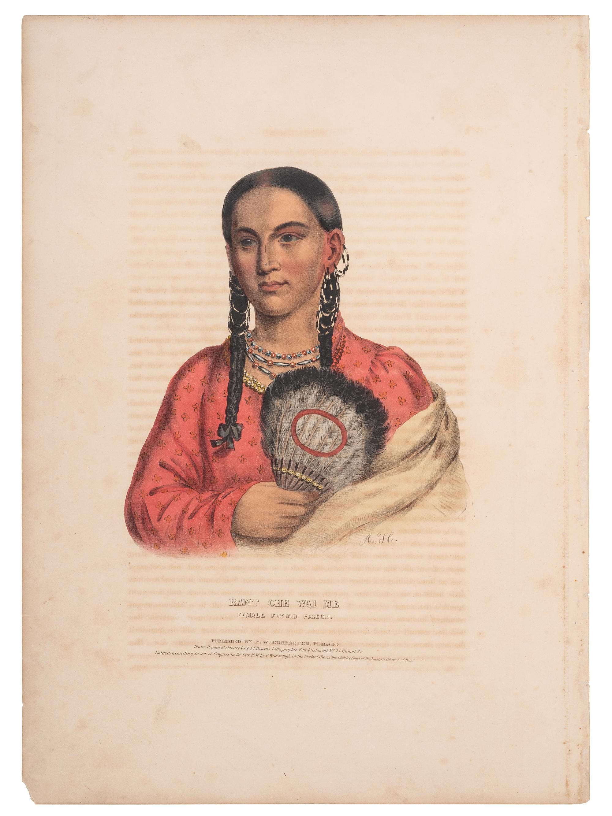 [McKENNEY & HALL]. A group of 3 large folio hand-colored lithographs of Omaha and Iowa. 1836-1838.