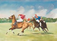 John Rattenbury Skeaping, (British, 1901-1980), Polo at Deauville, 1966