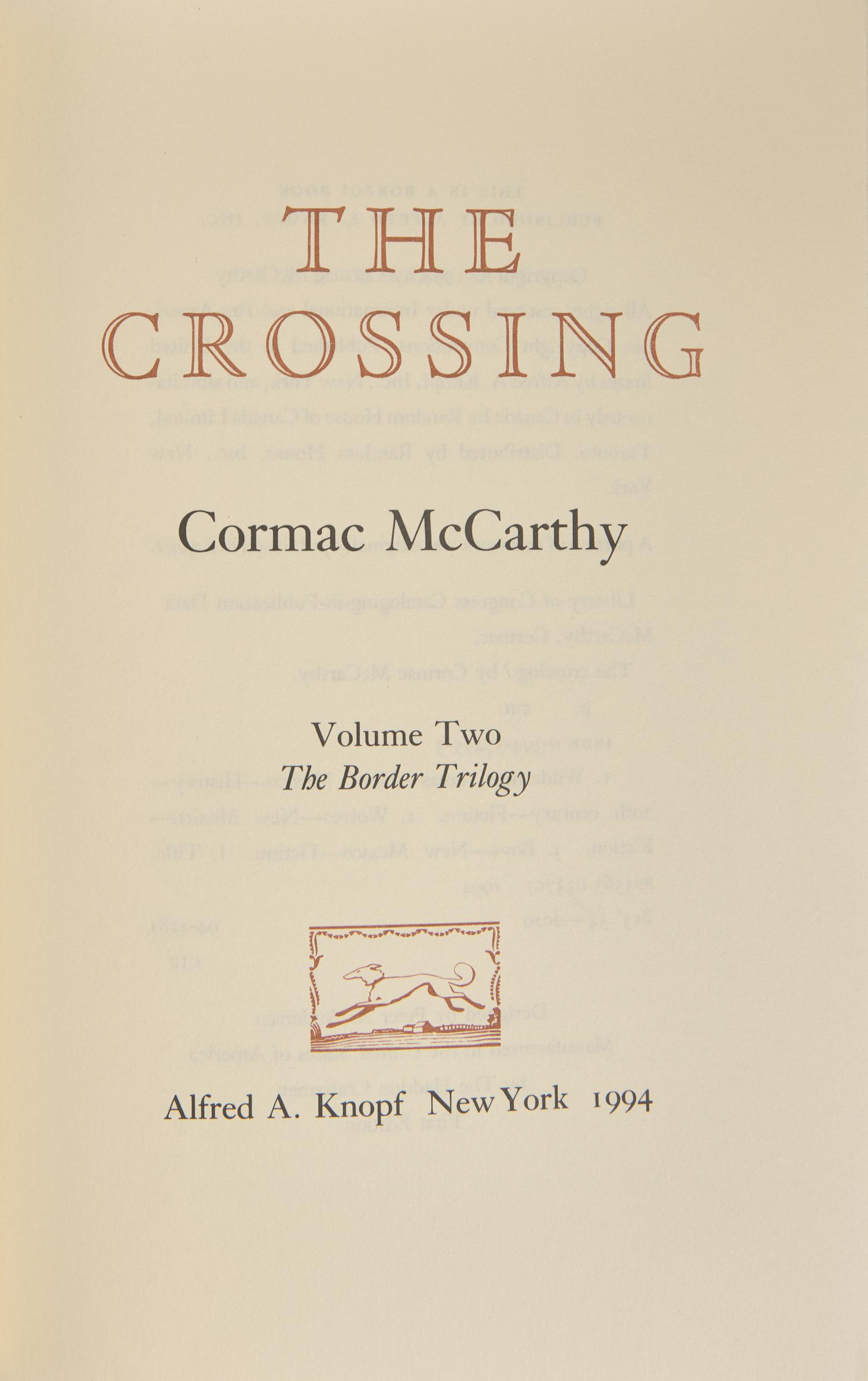 [Literature] McCarthy, Cormac. The Border Trilogy
