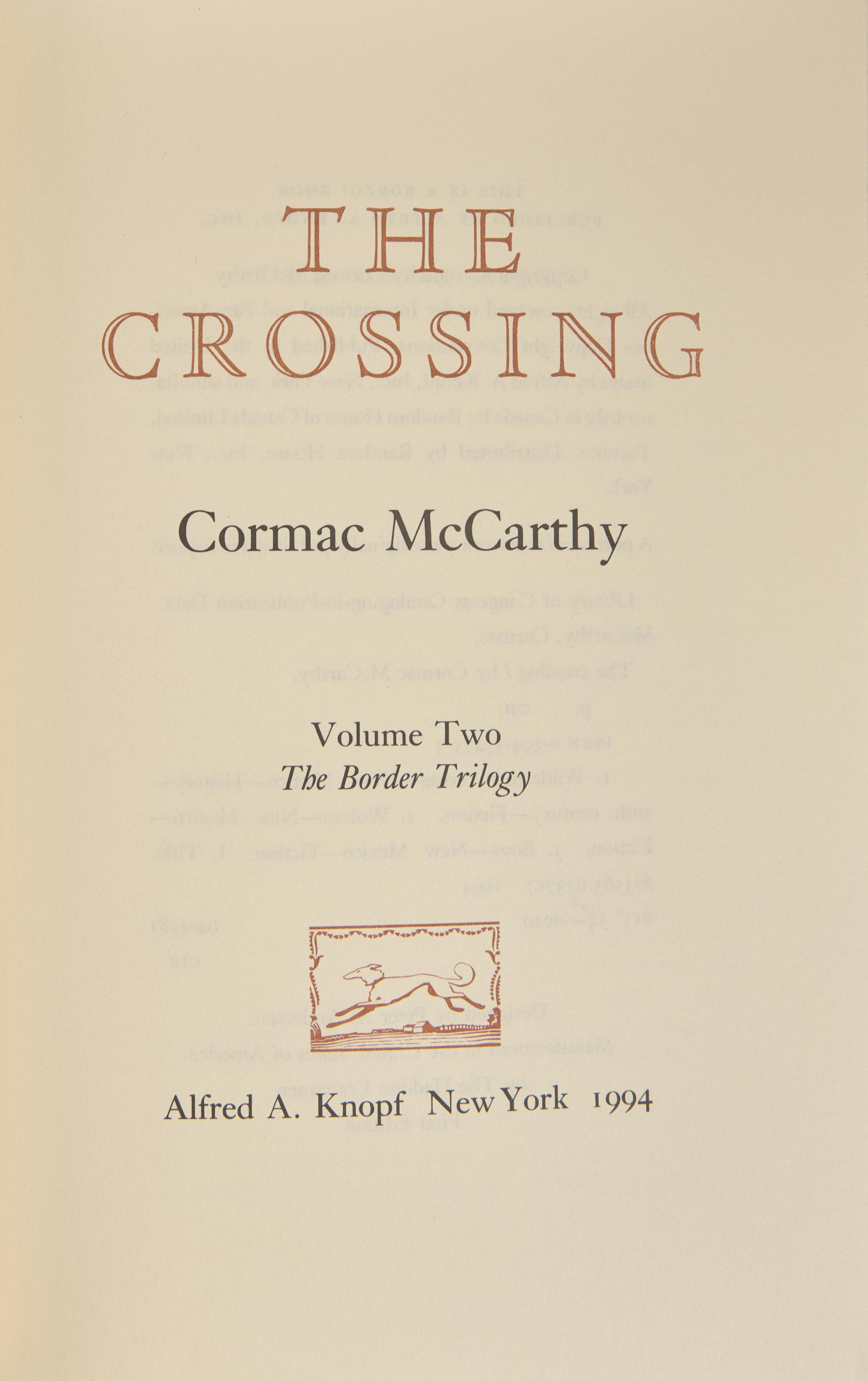[Literature] McCarthy, Cormac. The Border Trilogy