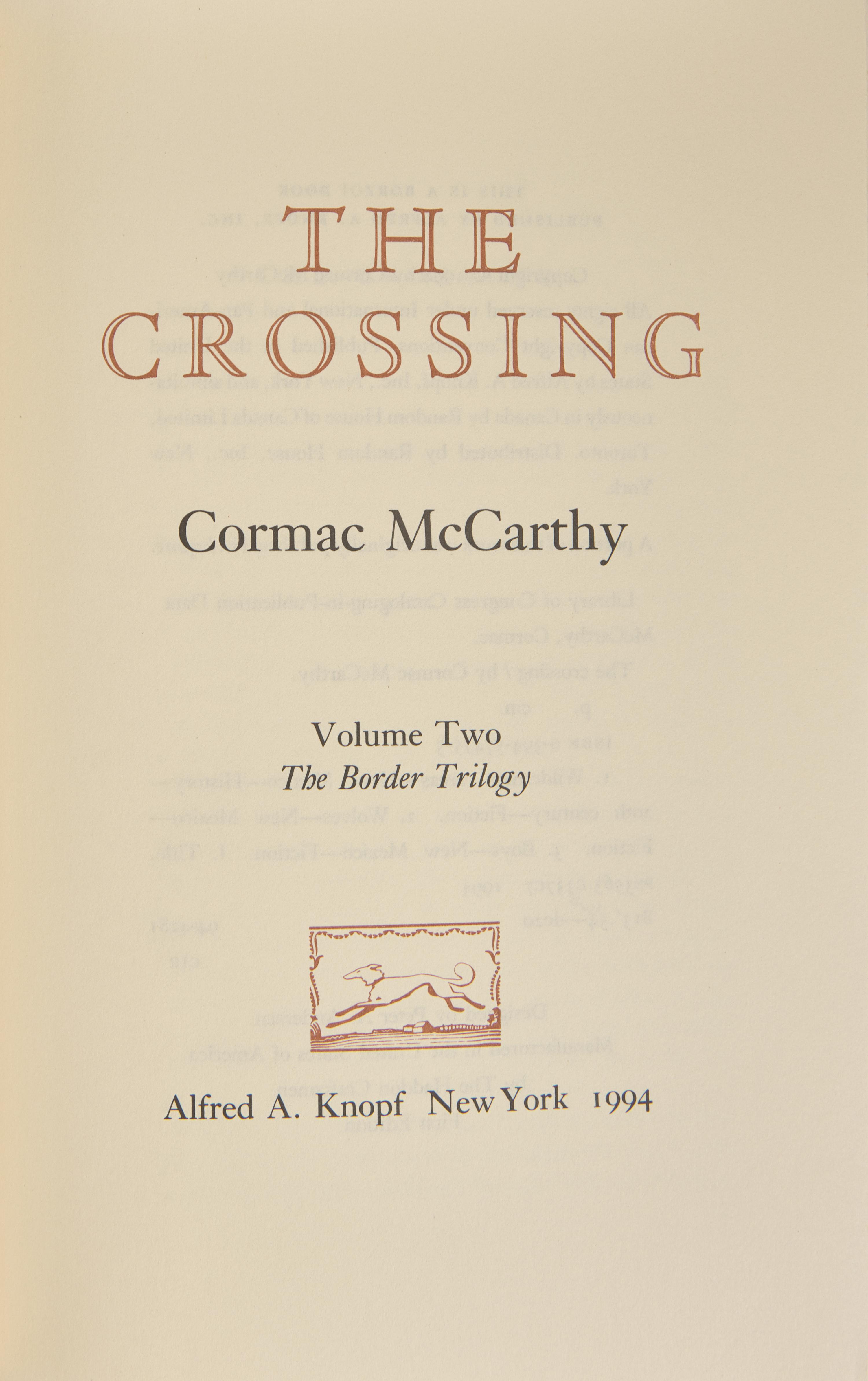 [Literature] McCarthy, Cormac. The Border Trilogy