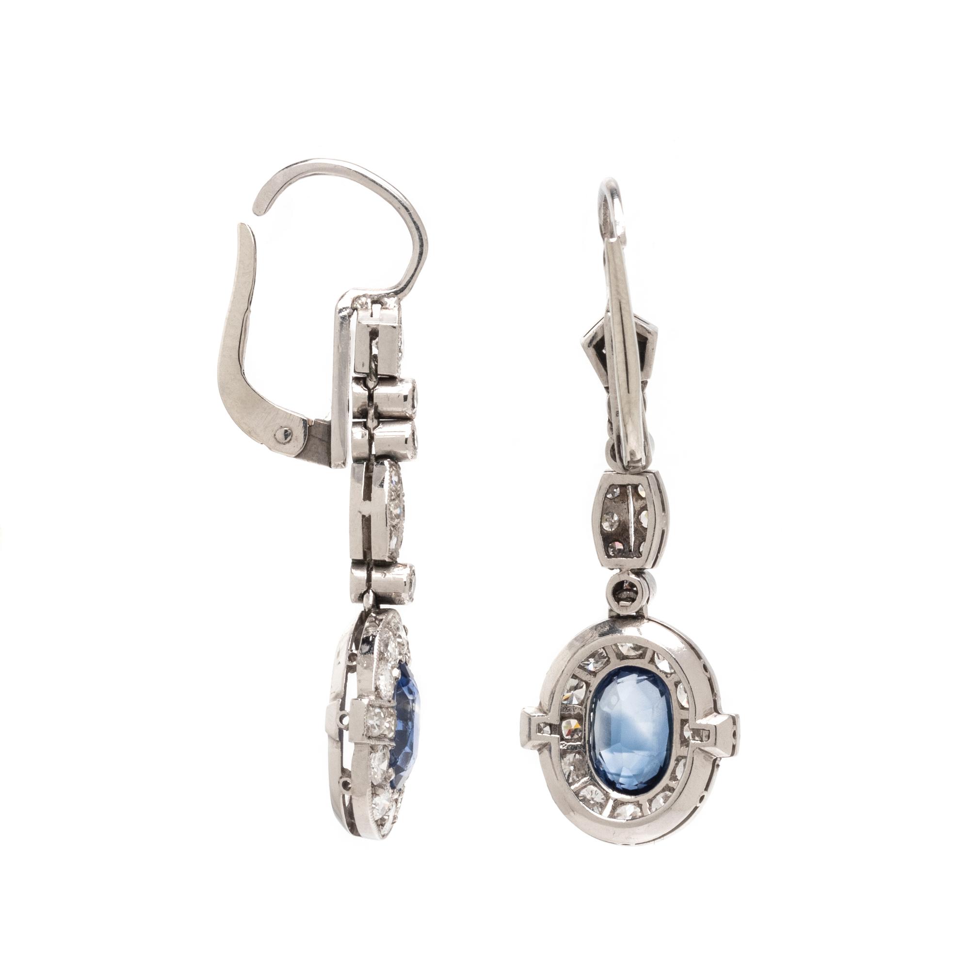 SAPPHIRE AND DIAMOND EARRINGS