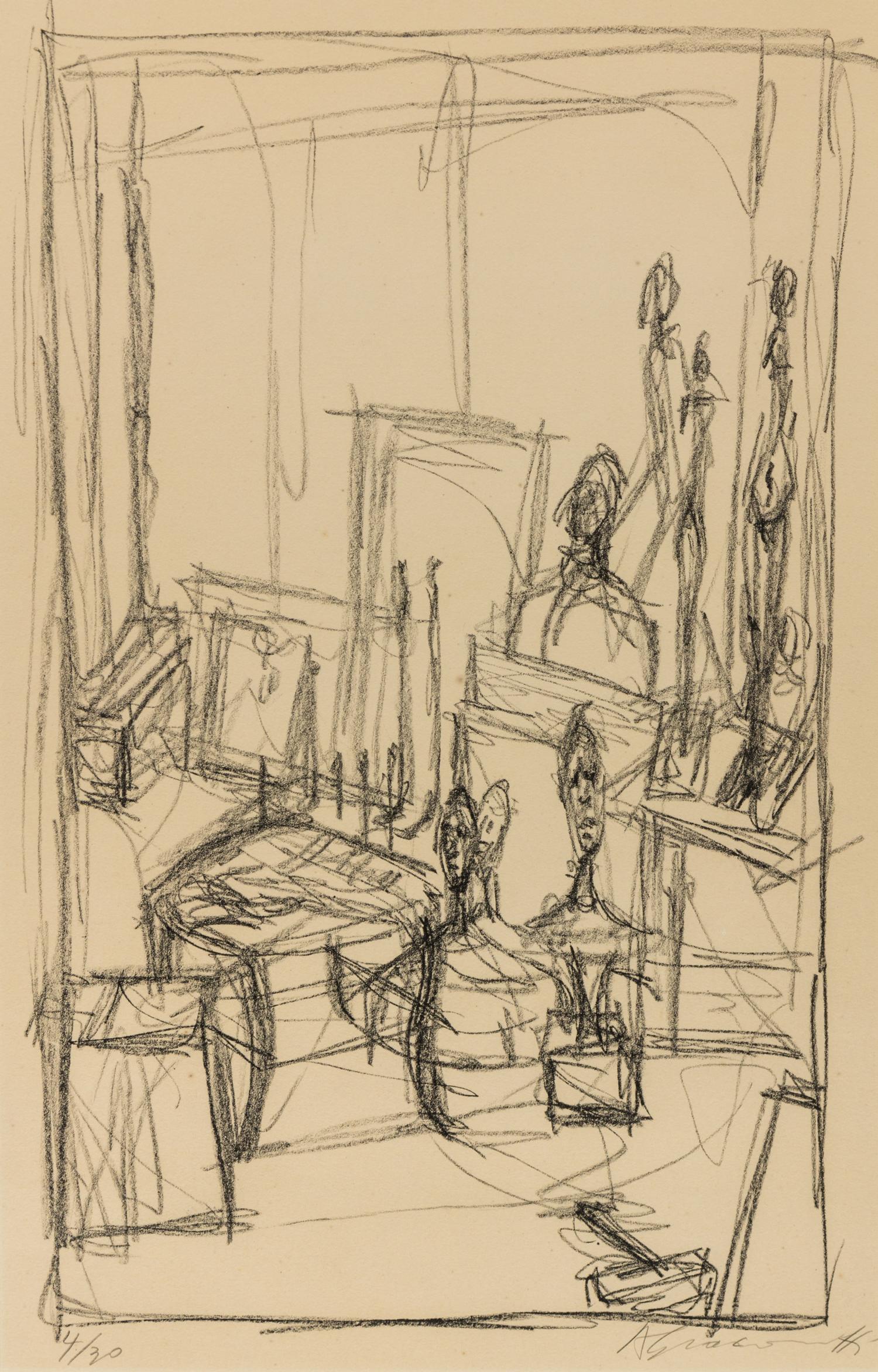Alberto Giacometti, (Swiss, 1901-1966), Têtes et tabouret (Heads and Stools), 1954