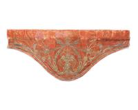 A Spanish embroidered velvet vestment fragment, 18th century