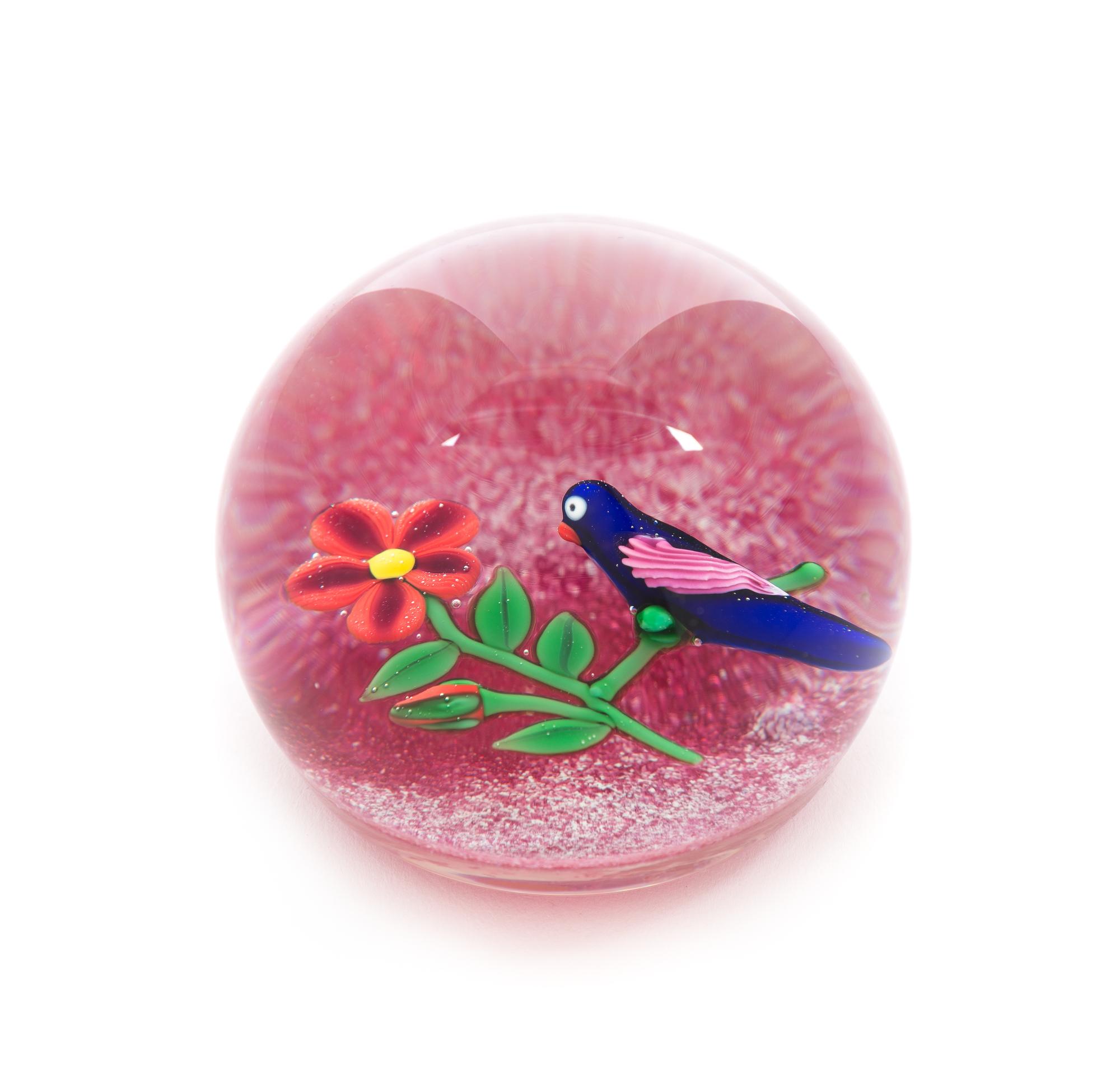 Paul Ysart, (Spanish, 1904-1991), a jasper-ground Parrot paperweight